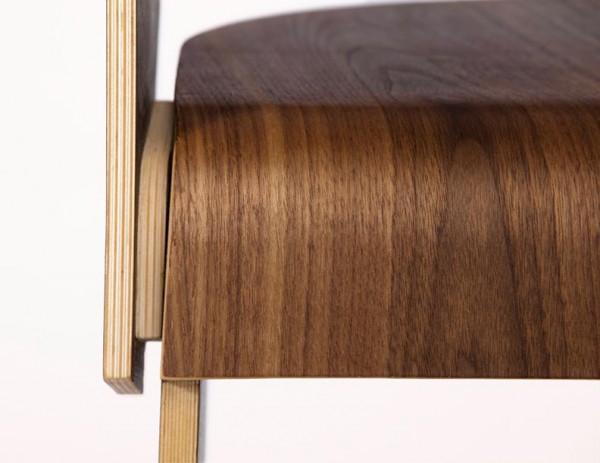 Scandinavian inspired veneer cantilevered chair